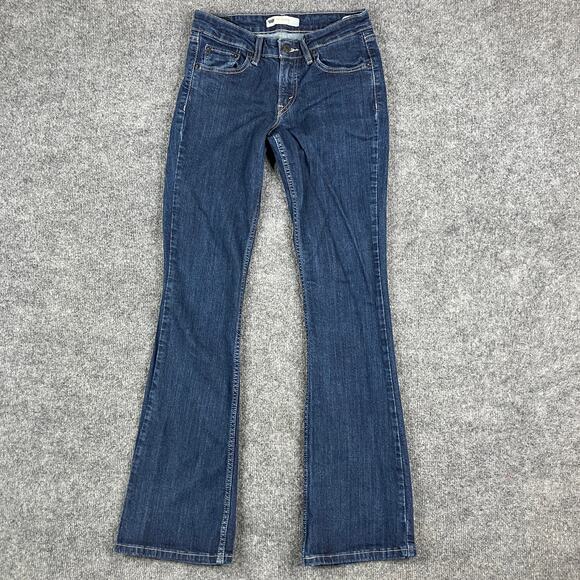 Levi's Perfectly Slim Jeans Womens W27 L34 Blue Bootcut Mid Rise Stretch Denim - Picture 1 of 11